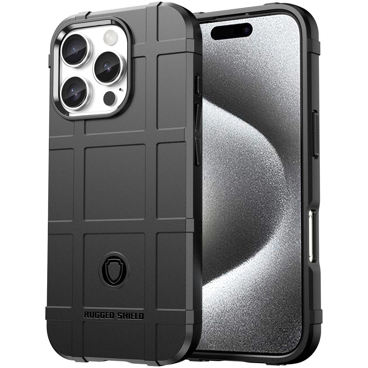 Протиударний чохол Rugged Shield для iPhone 16 Pro Max чорний гумовий бампер