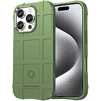 Протиударний чохол Rugged Shield для iPhone 16 Pro зелений гумовий бампер