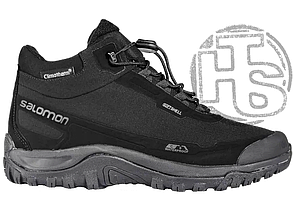 Чоловічі зимові кросівки Саломон Salomon Shelter CS Waterproof Black Grey (з хутром) L41110400