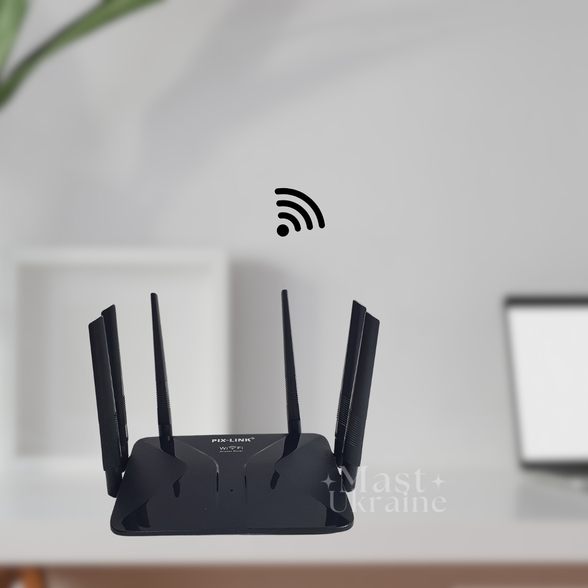 Високошвидкісний Wi-Fi роутер маршрутизатор з 6 антенами 300 Мбіт/с 2.4 ГГц Чорний LV-WR50Q