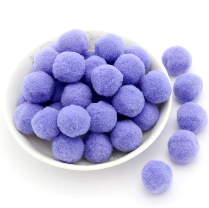Помпончики 2 см люкс, лавандові (20 шт)