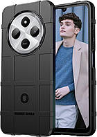 Протиударний чохол бампер Rugged Shield для Xiaomi Redmi 14C чорний гумовий