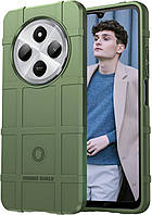 Протиударний чохол бампер Rugged Shield для Xiaomi Redmi 14C зелений гумовий