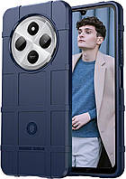 Протиударний чохол бампер Rugged Shield для Xiaomi Redmi 14C синій гумовий