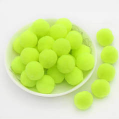 Помпончики велюрові люкс, 2 см, світло-салатовий (20 шт)