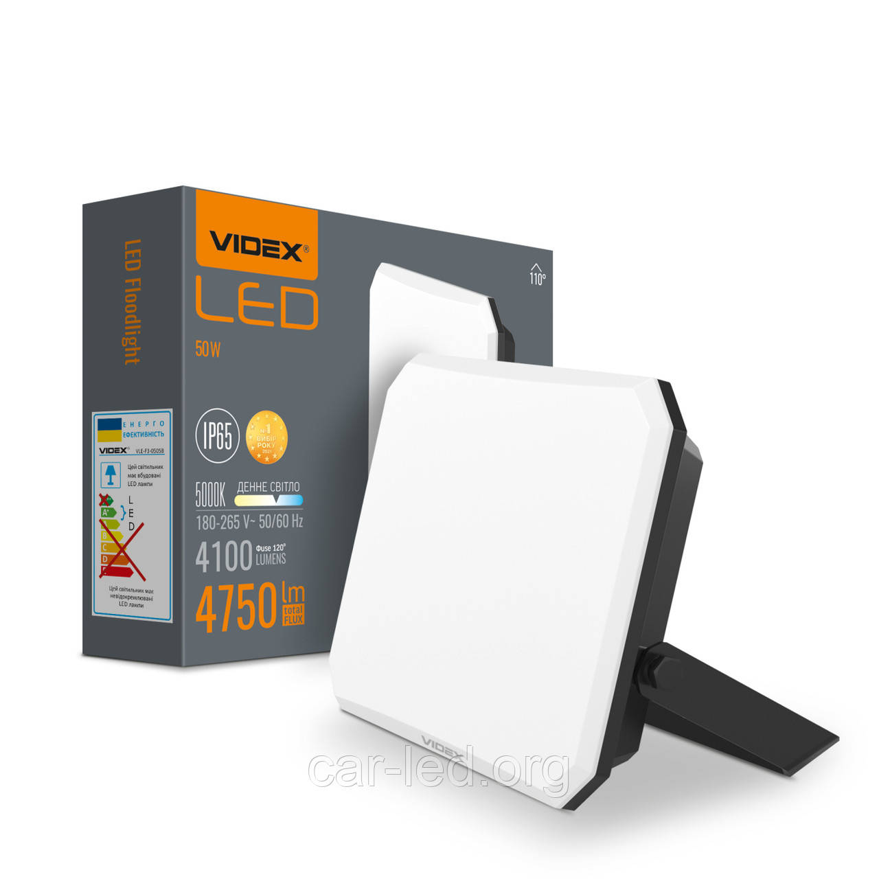 LED прожектор VIDEX F3 50W 5000K 220V Black (VLE-F3-0505), фото 1