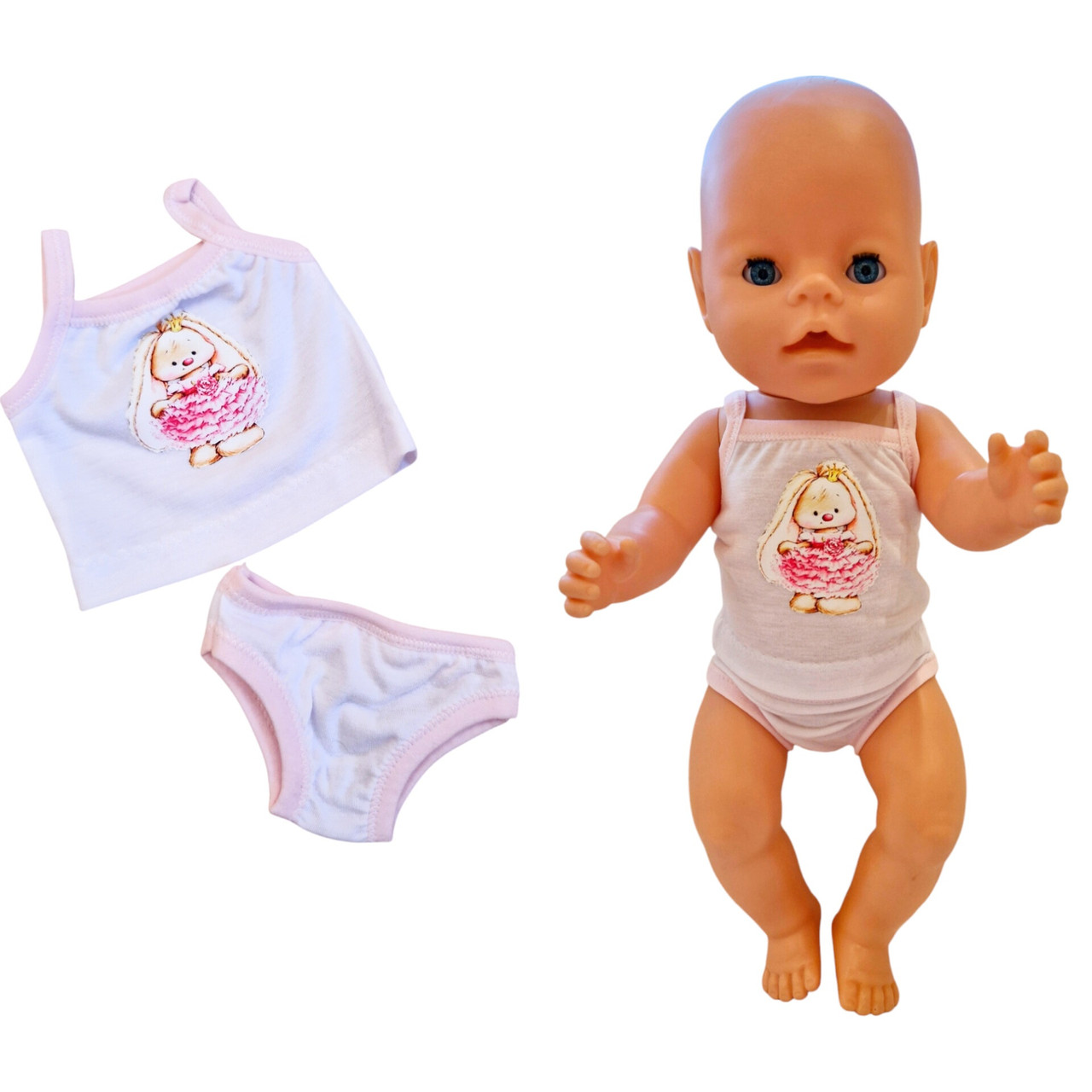 Набір одягу / білизна для ляльки Бебі Борн 40-43 см / Baby Born труси та майка зайчик 127