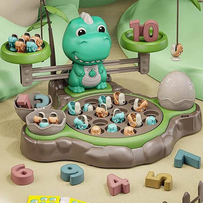 Дитяча магнітна риболовля та динозавр Інтерактивний набір юного рибалки Розвиваюча іграшка ваги вудочки музика світло