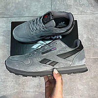 Reebok Classic Leather Silver Black .Хит!