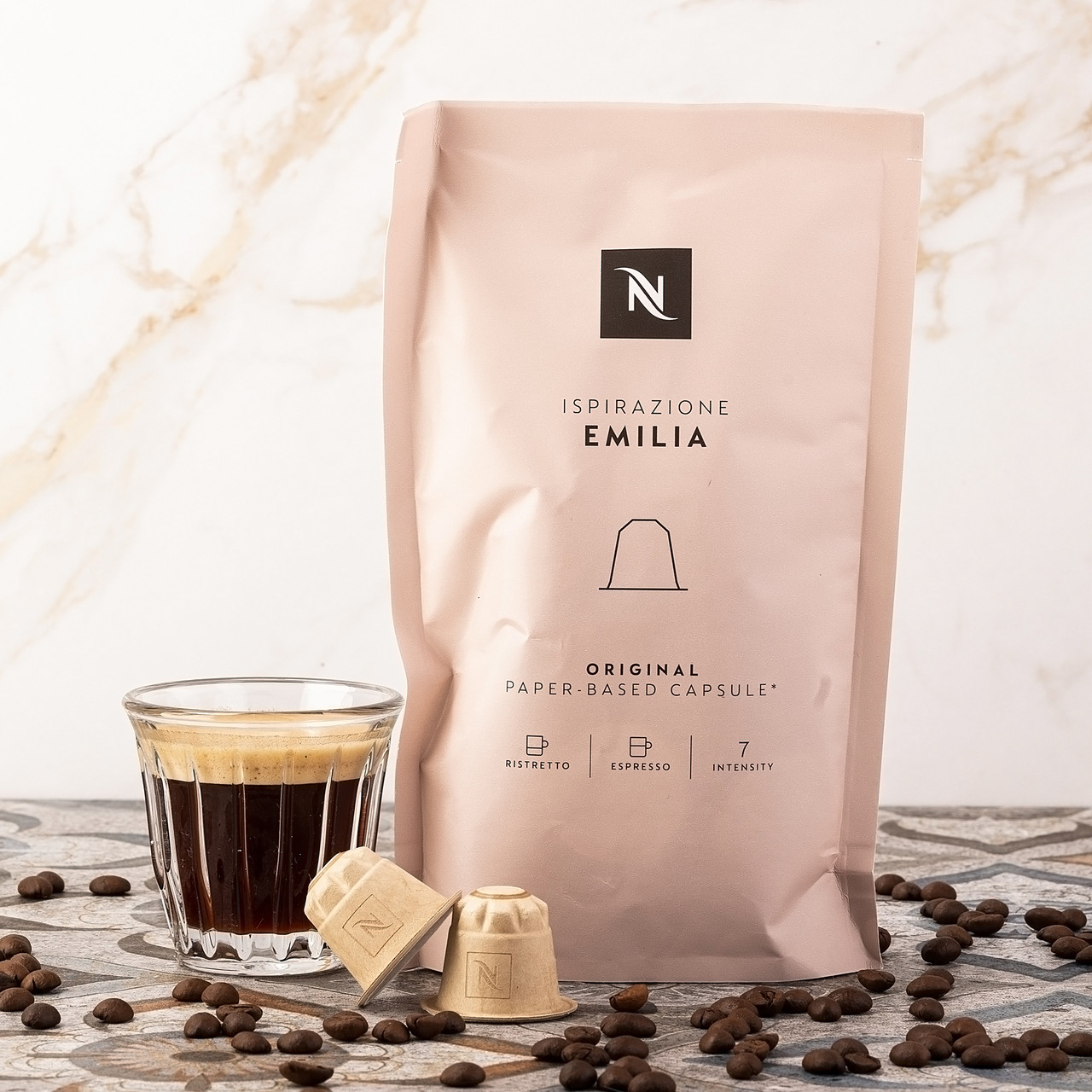 Nespresso капсули Ispirazione Emilia — карамельні нотки та відтінки солодких смажених злаків