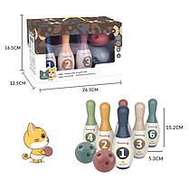 Гра настільна для дітей "Боулінг", дитячий набір для гри в боулінг, 6 кегль і 2 м'ячі в наборі, фото 5