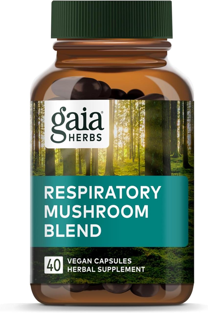 Gaia Herbs Respiratory Mushroom Blend / Суміш грибів для підтримки органів дихання 40 капсул
