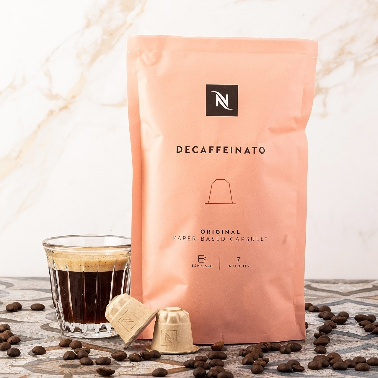 Nespresso капсули Decaf Декофеїнато — Солодові злаки, Жовті фрукти