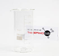 Склянка висока В-1-250 ТС зі шкалою з термостійкого скла (ГОСТ 25336-82)