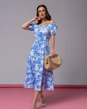 Плаття ISSA PLUS 14600 XXL блакитний, фото 1