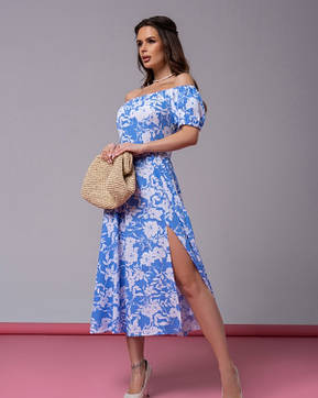 Плаття ISSA PLUS 14600 XXL блакитний, фото 3