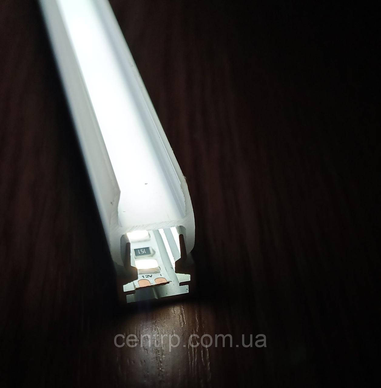 Профіль ЛЕД для підсвітки скляних поличок CrystalLume, довжина 3м, срібло.