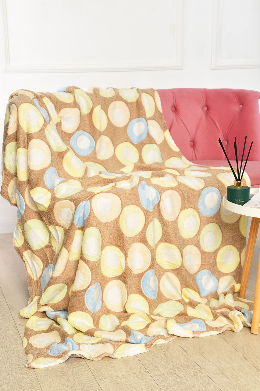 Плед коричневого кольору з принтом розмір 150*200 194105P, фото 1