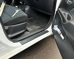 Накладки на пороги Nissan NOTE (2012-2020) (Carbon)