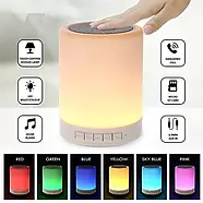 Портативна бездротова Bluetooth колонка-нічник з RGB підсвічуванням та сенсорним керуванням EL-543-33 Біла, фото 2