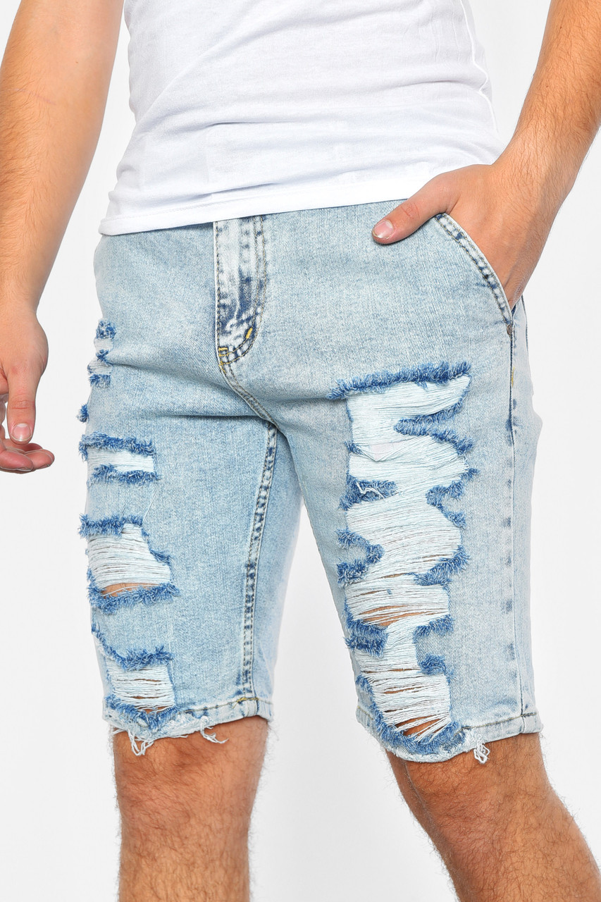 Шорти чоловічі джинсові блакитного кольору р.33 188886M, фото 1