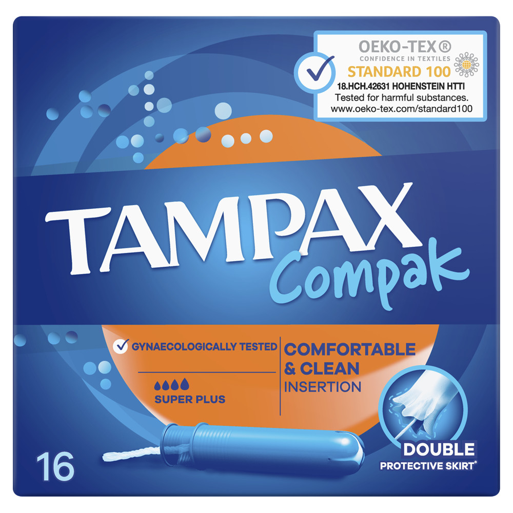 Гігієнічні тампони Tampax з аплікатором Compak Супер Плюс Duo 16 шт. (Тампакс), фото 1