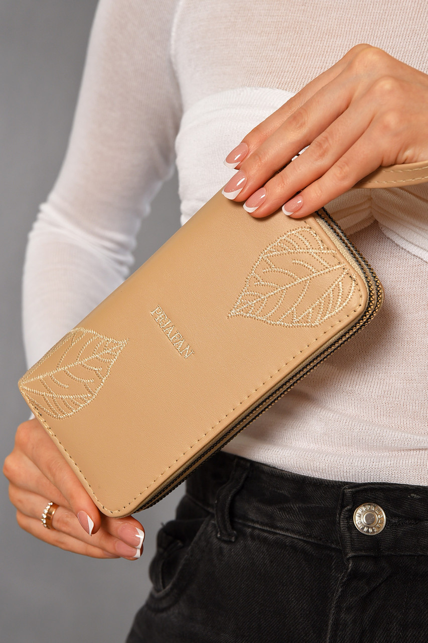 Гаманець жіночий з екошкіри бежевого кольору 193626P, фото 1