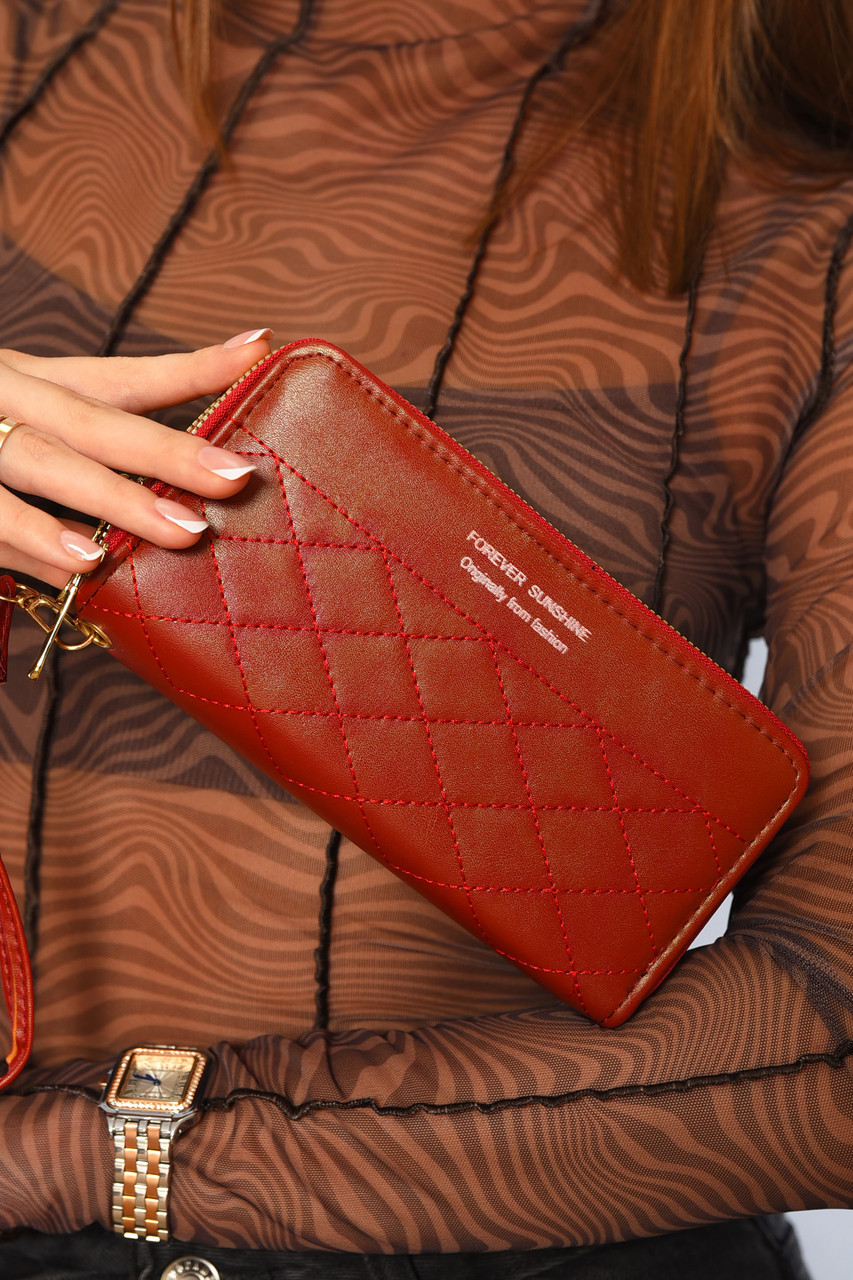 Гаманець жіночий з екошкіри червоного кольору 193659P, фото 1