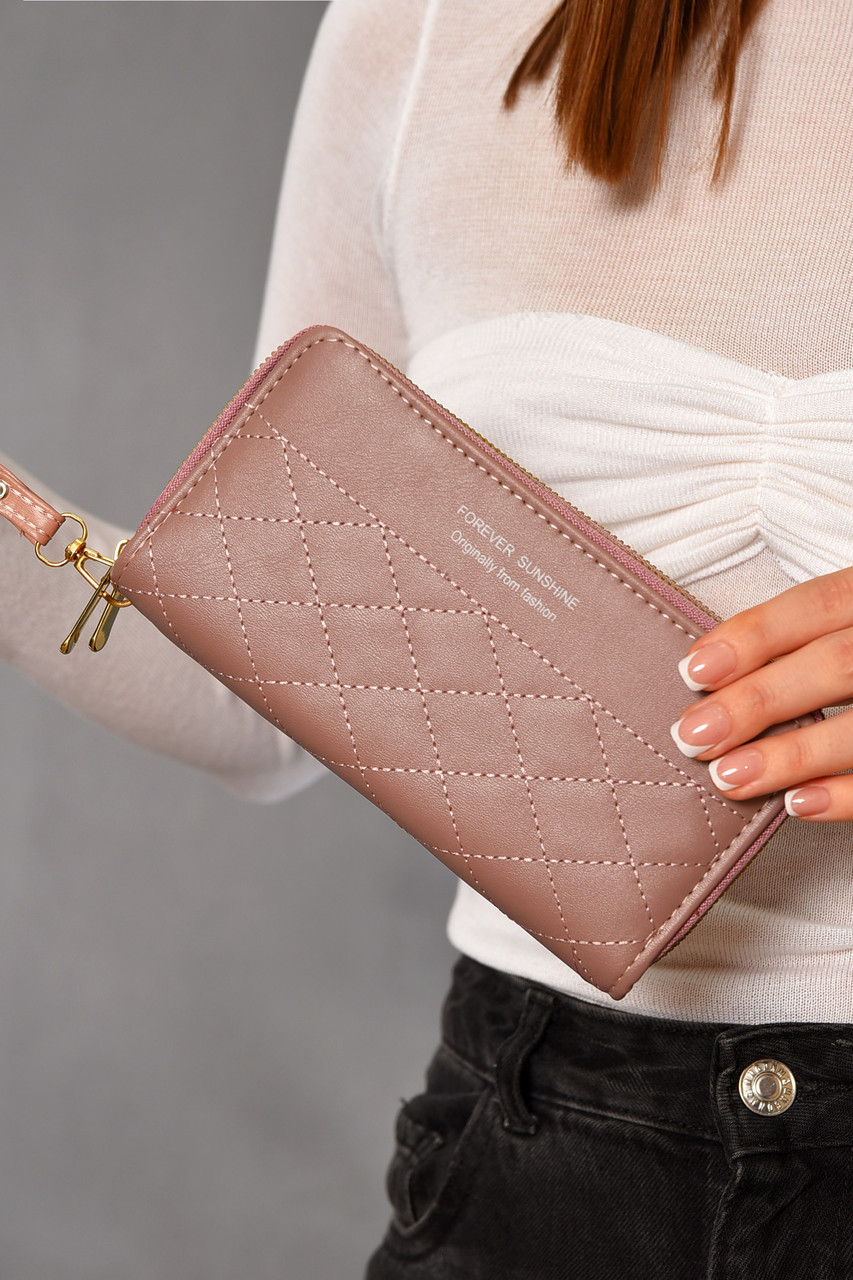 Гаманець жіночий з екошкіри пудрового кольору 193660P, фото 1
