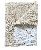 Якісний теплий плед «Тедді Тваринки» для новонароджених на зиму 100х80 см BST Бежевий з принтом