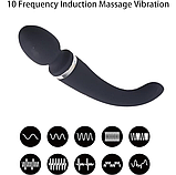 Двосторонній вібратор у формі мікрофона 22 см, стимулятор-вібромасажер для жінок, Інтимні іграшки, фото 4