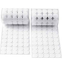 Липучки-гуртки для одягу чи ігор. Двосторонні самоклеючі липучки круглі 15 мм білі 500 пар.