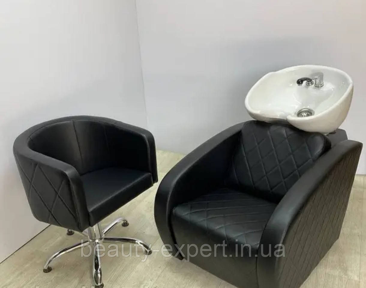 Комплект меблів для перукарні Флоренца комплект 2в1 крісло на п'ятипроменевій базі та крісло мийка