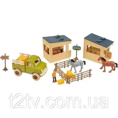 Ігровий набір Otamanko Веселий хутір (вантажівка та стайня з кіньми) (8818K)