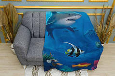 Плед «Акула та риби в морі. Shark and fish in sea»