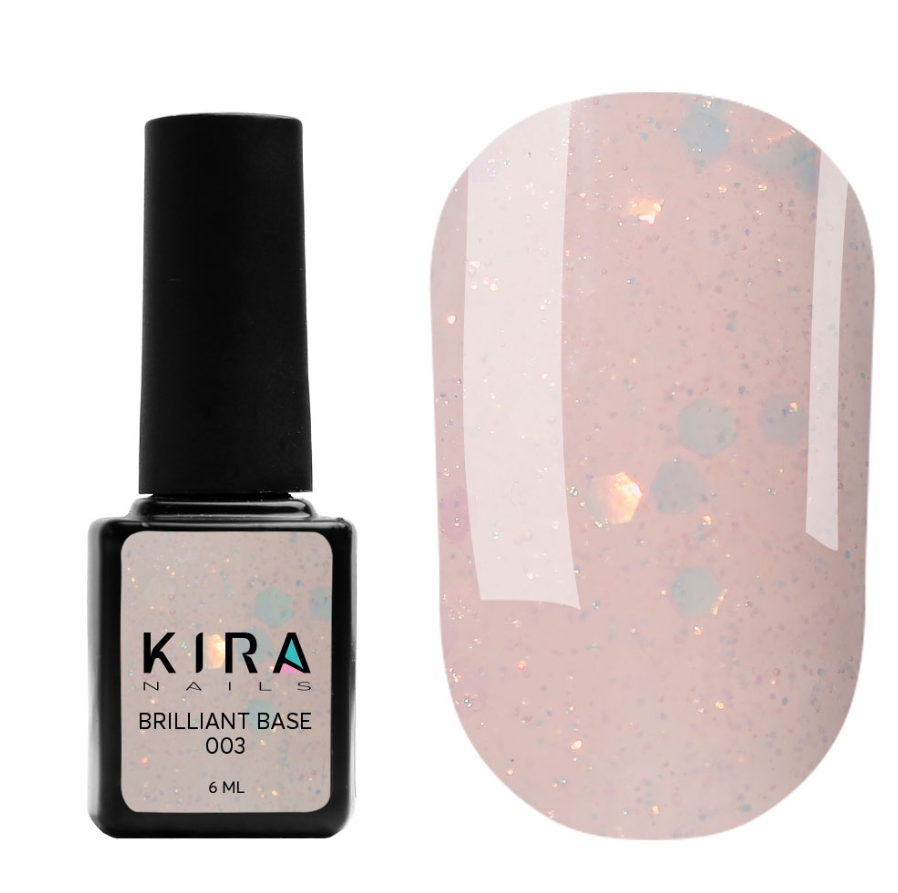 База з стелею Kira Nails Brilliant Base 003, 6 мл (персиково-рожевий)