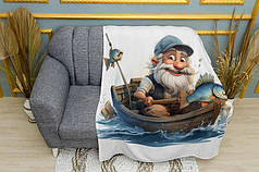 Плед «Рибак у човні. Fisherman in a boat»