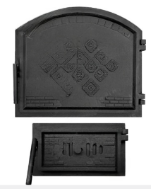 "Комплект топочних дверцят "Замкова" 490х420 мм + піддувальна "Замкова" 330x190 мм