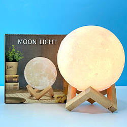Портативна лампа-нічник акумуляторна Місяць Moon Light 3D з сенсорним перемиканням 31830