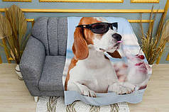 Плед «Бігль з молочним коктейлем. Beagle with a milkshake»