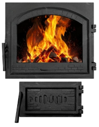 Комплект топочних дверцят "Замкова XL" 490х420 мм з регулятором тяги + піддувальна "Замкова" 265x165 мм