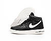 Зимові чоловічі кросівки Nike Air Force 1 Black White Чорно-білі Взуття Найк Аір Форс високі шкіра з хутром повсякденні зима, фото 5