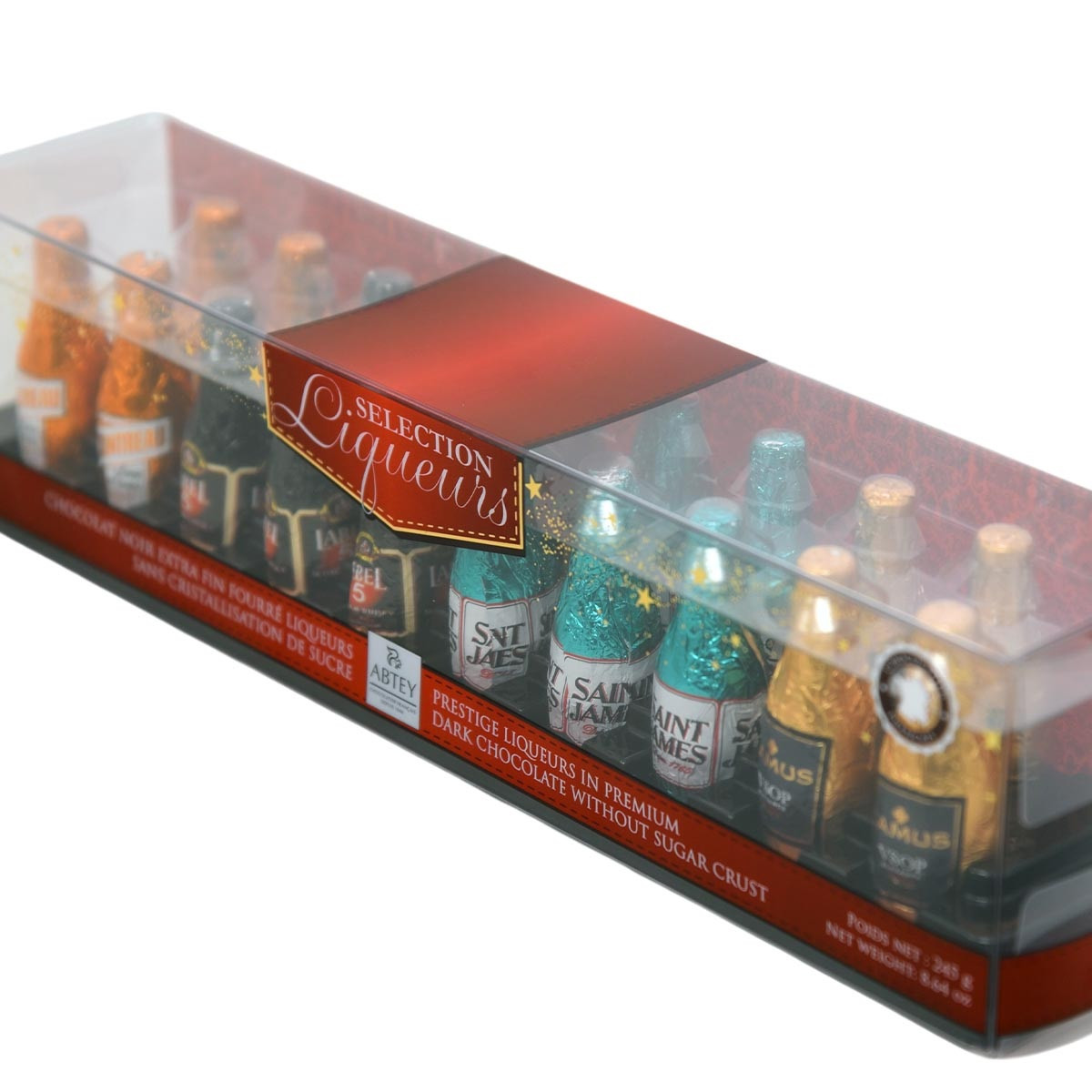 Цукерки з Чорного Шоколаду Пляшечки з Лікером Liqueurs Selection Abtey 245 г Франція