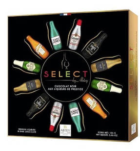 Цукерки з Чорного Шоколаду Пляшечки з Лікером Liqueurs Selection Abtey 155 г Франція
