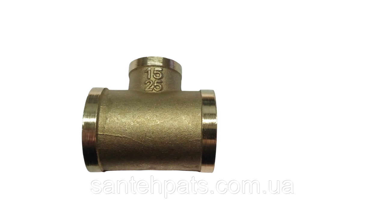 Трійник латунний 3/4" внутрішня 1/2" внутрішня 3/4" внутрішня lexline