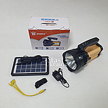 Переносний акумуляторний світлодіодний ліхтар 15W 9000mAh USB із сонячною панеллю DAT -AT-398., фото 3