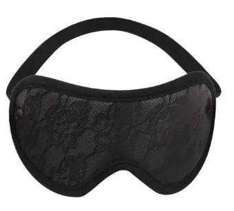 Маска на очі Chisa Behave! Luxury Fetish зі вставкою мережива, чорна, фото 1
