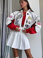 Женская юбка тенниска ткань тиар черная белая XS-S S-M M-L