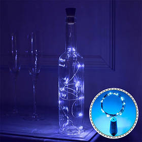 Гірлянда світлодіодна нитка на батарейках "Роса" з пробкою, 20 led, синє світло