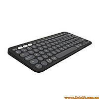 Бездротова клавіатура Logitech Pebble Keys 2 K380s компактна тиха Bluetooth сумісність з Windows macOS iOS Android колір графіт